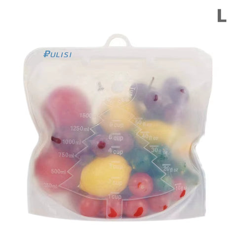 Silicone Reusable Food Bag 1500Ml 1000Ml 500Ml Leakproof Containers Reusable Fresh Bag Food Storage Bag Freezer Bag Snack