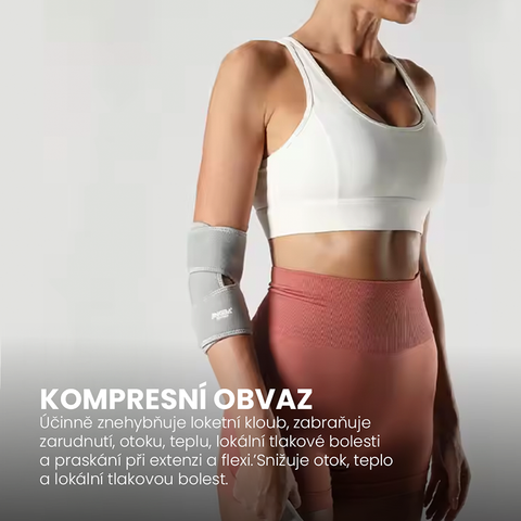 Neoprenová nastavitelná stahovací bandáž na loket