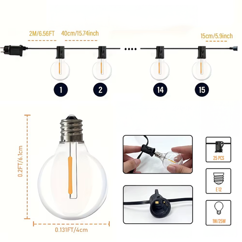 LED G40 světelný řetěz - dekorativní osvětlení