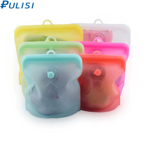 Silicone Reusable Food Bag 1500Ml 1000Ml 500Ml Leakproof Containers Reusable Fresh Bag Food Storage Bag Freezer Bag Snack