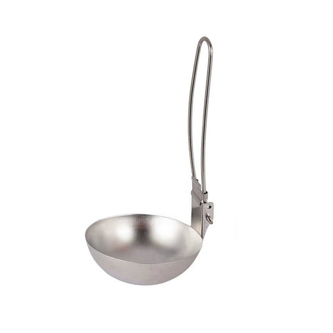 Stainless Steel Soup Ladle Slotted Spoon with Folding Portable Handle Super Light Hot Pot Soup Spoon for Camping Hiking