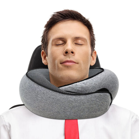 Travel Neck Pillow Memory Foam U-Shaped Pillow Snail Style Travel Neck Support Portable Adjustable Soft Noon Break Sleep Pillows