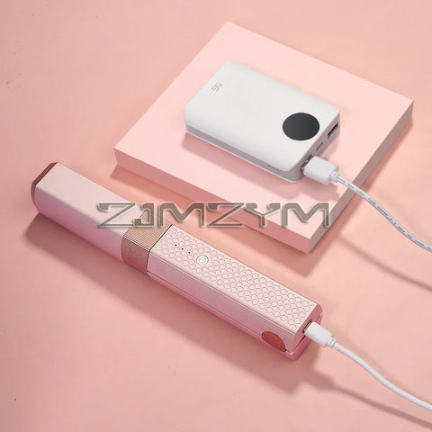 Mini Hair Straightener Automatic Hair Curler Portable Flat Dry Curling Iron Rechargeable Wireless Hair Styling Tools