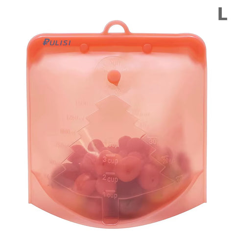 Silicone Reusable Food Bag 1500Ml 1000Ml 500Ml Leakproof Containers Reusable Fresh Bag Food Storage Bag Freezer Bag Snack