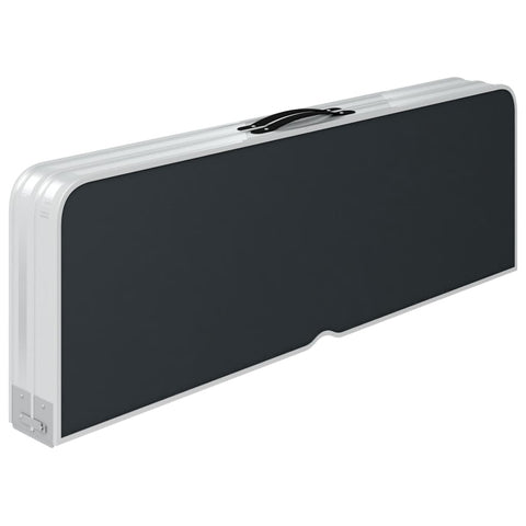 Skládací kempingový stůl se 2 lavicemi hliník šedý