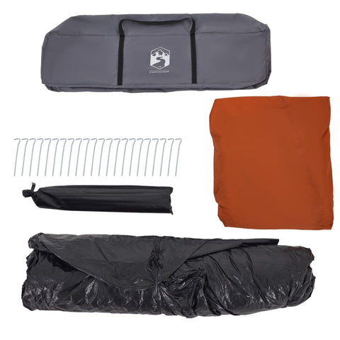 Rodinný stan s předsíní 9 osob šedý a oranžový rychloupínací