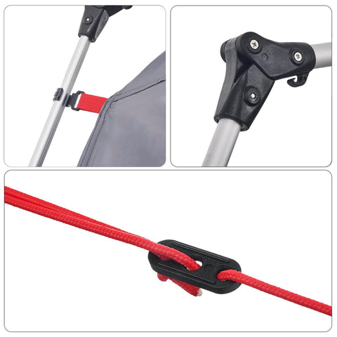 Rodinný stan s předsíní 9 osob šedý a oranžový rychloupínací