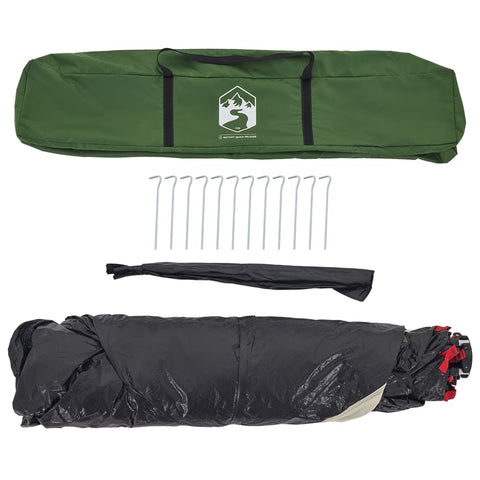 Kempingový stan kabinový pro 4 osoby zelený rychloupínací