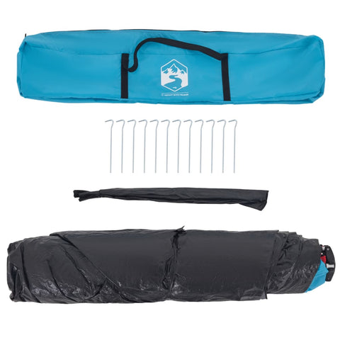 Kempingový stan kabinový pro 4 osoby modrý rychloupínací