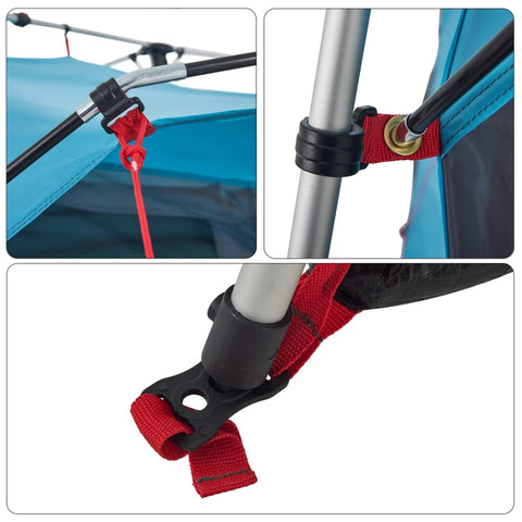 Kempingový stan kabinový pro 4 osoby modrý rychloupínací