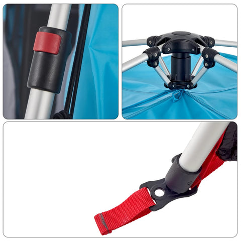 Rodinný stan kupole pro 10 osob modrý rychloupínací