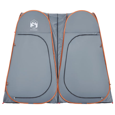 Toaletní stan šedý a oranžový pop-up nepromokavý