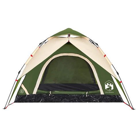 Kempingový stan kupole pro 3 osoby zelený rychloupínací