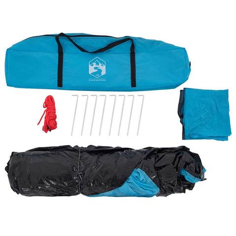 Kempingový stan kupole pro 4 osoby modrý rychloupínací