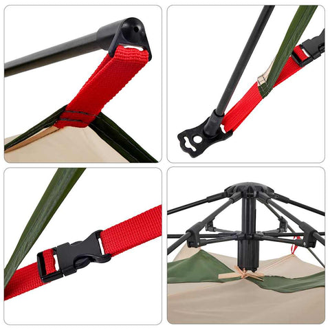 Kempingový stan kupole pro 5 osob zelený rychloupínací