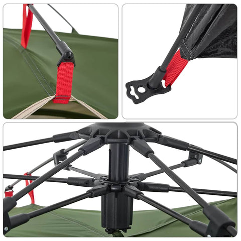 Kempingový stan kupole pro 3 osoby zelený rychloupínací