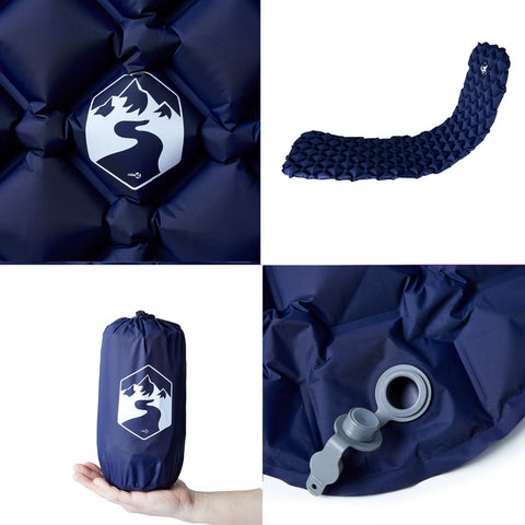 Nafukovací kempingová matrace 1 osoba tmavě modrá 190x58x6 cm