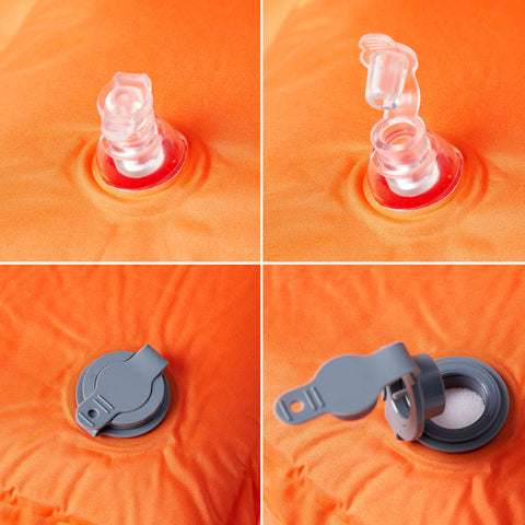 Samonafukovací kempingová matrace s polštářem 1 osoba oranžová