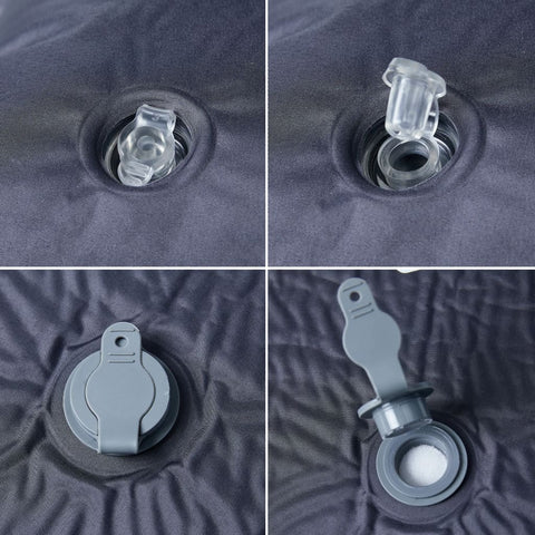 Samonafukovací kempingová matrace s polštářem 1 osoba šedá