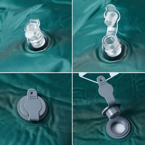 Samonafukovací kempingová matrace s polštářem 1 osoba zelená