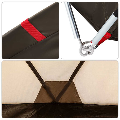 Rybářský stan pro 5 osob hnědý nepromokavý