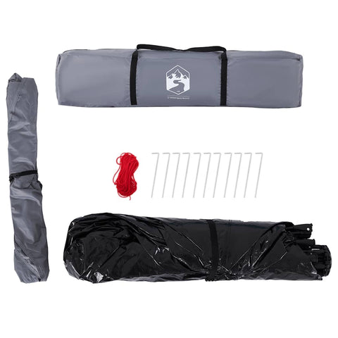 Kempingový stan kabinový 4 osoby šedý a oranžový rychloupínací