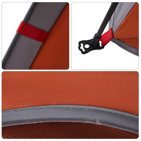 Kempingový stan kabinový 4 osoby šedý a oranžový rychloupínací