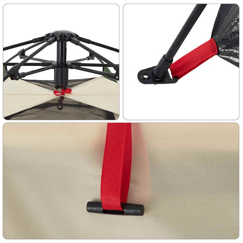 Kempingový stan kabinový pro 4 osoby zelený rychloupínací