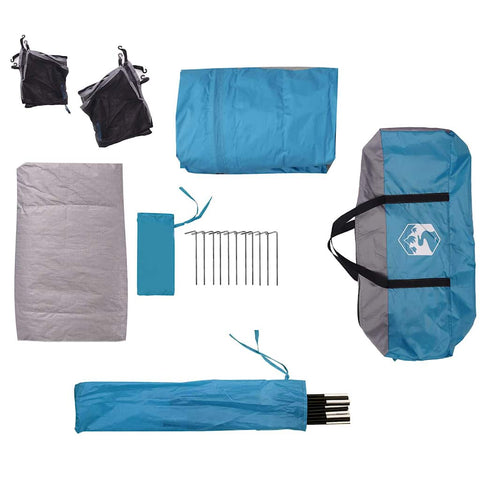 Rodinný stan pro 6 osob modrý nepromokavý