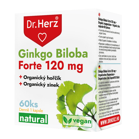 Dr. Herz Ginkgo Biloba Forte + hořčík a organický zinek kapsle