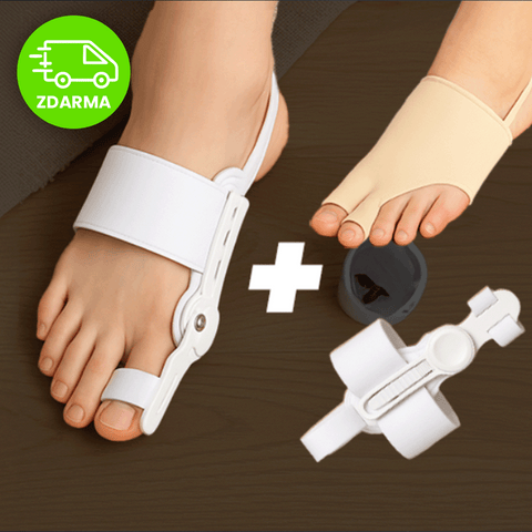 Revoluční trojbalení pro hallux valgus – 2× ortopedická pomůcka + 1× bežový separátor