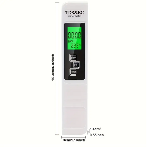 Digitální tester kvality vody 3v1 s koženým pouzdrem