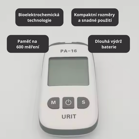 3v1 prémiový měřič glukózy, cholesterolu a kyseliny močové – URIT PA-16