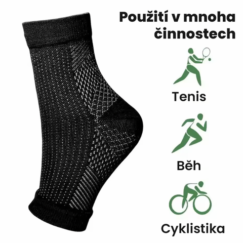 4-balení Kompresní ponožky pro úlevu od bolesti chodidel - bíle
