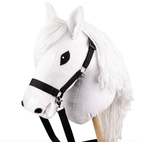 Skippi ohlávka pre Hobby Horse - oťaže a 2 odnímateľné fleece kryty - čierna