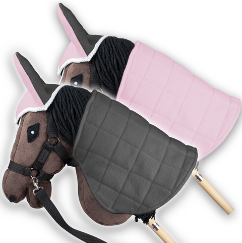 Obojstranná deka a ušné chrániče Skippi pre Hobby Horse - béžová a olivová