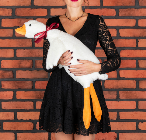 Hřejivá husa s horkým srdcem XL – 90 cm