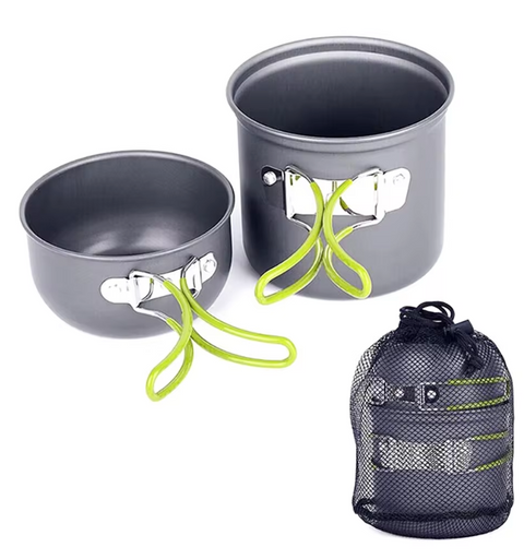 Přenosná kempingová sada vařiče a nádobí