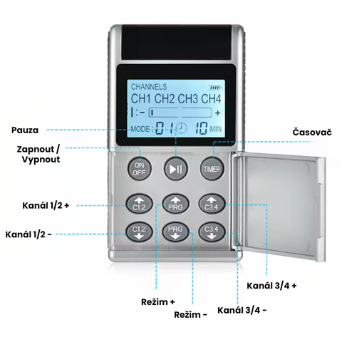 Přesný TENS a EMS elektrostimulátor svalů (masážní pomucka)