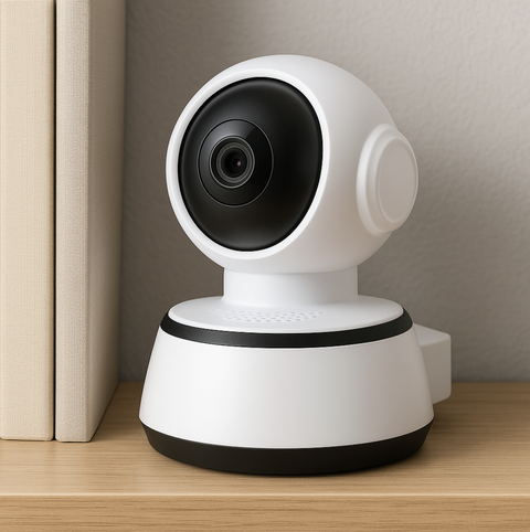 Chytrá 8MP WiFi bezpečnostní kamera s AI sledováním, 360° pokrytím a 64GB kartou v balení