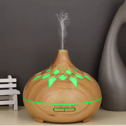 Ultrazvukový digitální zvlhčovač vzduchu 0,5L – Kompaktní zvlhčovač s aromaterapií, časovačem a LED osvětlením