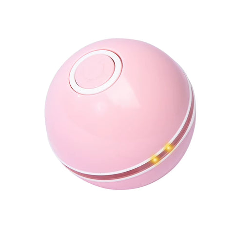 Smart Interactive Cat Toy Colorful LED Self Rotating Ball with Catnip Bell and Feather Toys USB Rechargeable Cat Kitten Ball Toy