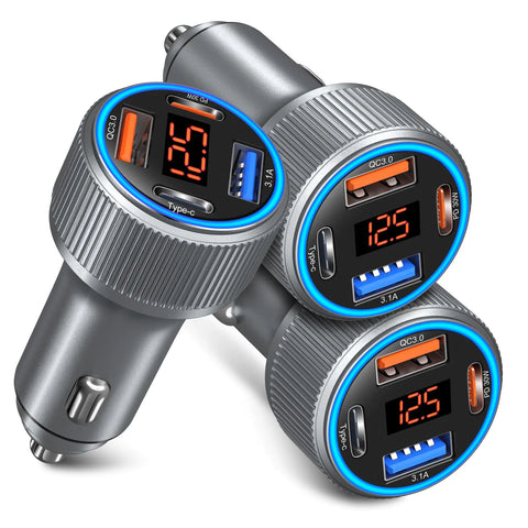 USB C Autonabíječka 3 v 1 – Superrychlé nabíjení na cestách