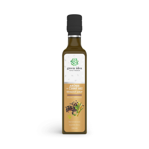 Green idea Arónie+černý bez sirup - třtinový 250 ml