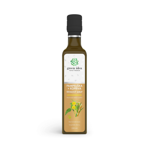 Green idea Pampeliška+kopřiva sirup - třtinový 250 ml
