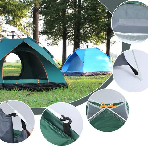 Outdoor Camping Fully Automatic Portable Folding Camping Tent 2-3 Person Beach Tent Quick Opening Two Person Camping Set