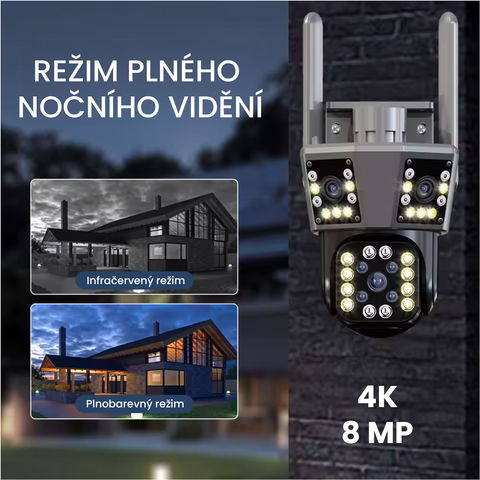 Venkovní kamera s 8X zoomem a AI sledováním pohybu