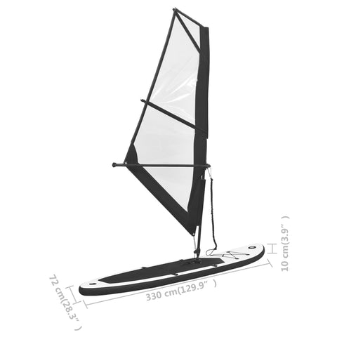 Nafukovací Stand Up Paddleboard s plachtou černo-bílý