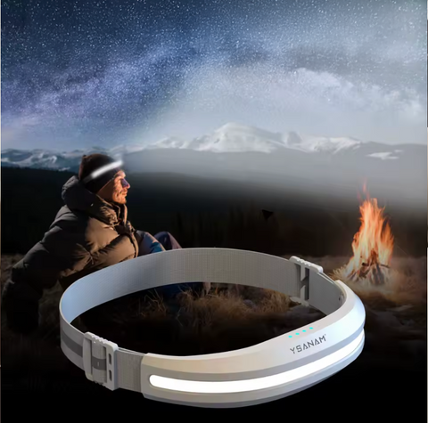 Černá bílá kempingová lampa – svetlomet