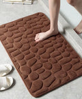 Cobblestone Embossed Bathroom Bath Mat Non-Slip Carpets in Wash Basin Bathtub Side Shower Room Floor Rug Doormat Memory Foam Pad